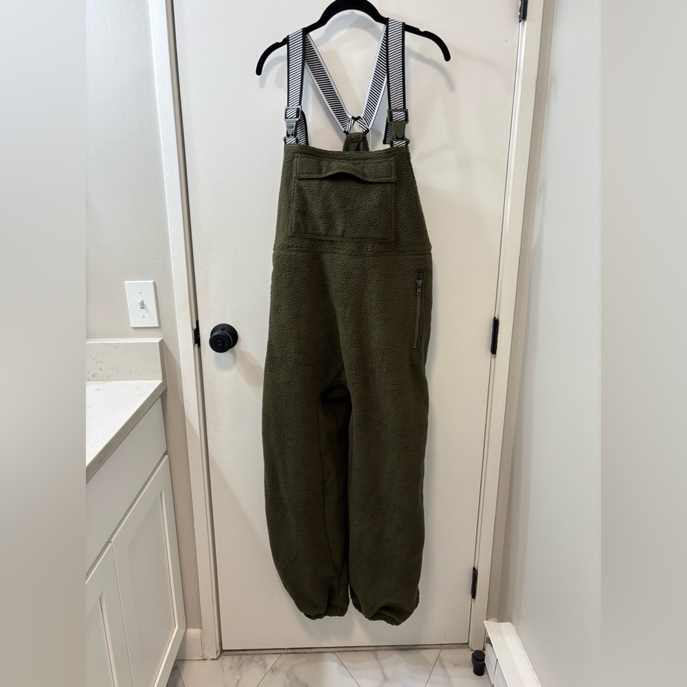 Fashion Green Fleece Overalls